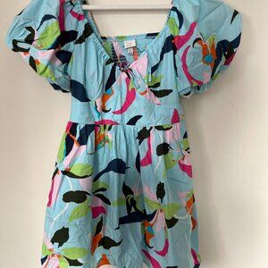 Multicolored Mini Puffy Dress